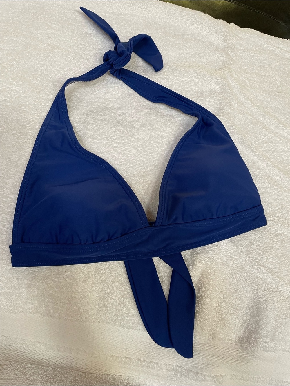 Women's Navy Halter Triangle Bikini Top